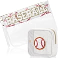 thumbnail image 1 of Set de bolsas de maquillaje BuyCard con temática de béisbol, 2 unidades, para sus niñas, 1 of 6