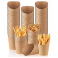thumbnail image 1 of Vasos desechables para papas fritas Yashi 14 onzas 100 piezas papel marrón, 1 of 5