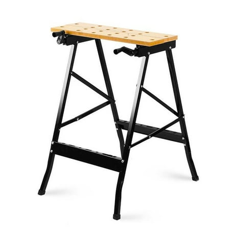 Finether Multi-Purpose Folding Workbench and Vice, Portable Work Table Sawhorse with Quick Clamp, Pegs and Tool Holders for Carpenter Builder DIY Enthusiast, 331 lbs Capacity,