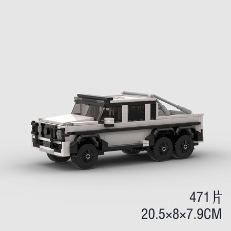 G63 Technical MOC Pickup Car Off-road Classical Vehicle Bricks PDF Manual Model Building Car Block Christmas Gift City Creative