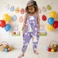 thumbnail image 2 of Rciityk Easter Toddler Girls Halters Backless Romper Kid Jumpsuit Pants Ones Piece Bunny Eggs Printing Sleeveless Strap Playsuit with Pocket - 4-5 Year, 2 of 7