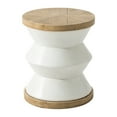 thumbnail image 6 of COSIEST Outdoor Patio 16.7-in Height Lightweight Concrete Accent Coffee Table with Faux Wood Tabletop, 6 of 6