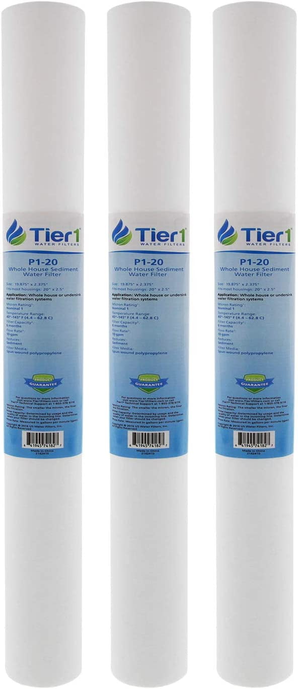 1 Micron 20 Inch X 2.5 Inch | 3-Pack Spun Wound Polypropylene Whole House  Sediment Water Filter Replacement Cartridge | Compatible With Pentek P1-20,  SP-P1-20, PX01-20, Home Water Filter - Walmart.com