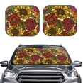thumbnail image 2 of Kll Sunflower Windshield Sun Shade 2-Piece Foldable Car Front Window Sunshade For Most Sedans Suv Truck- Medium, 2 of 7