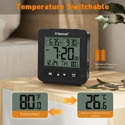 Geevon Smart Night Light Small Digital Alarm Clock with 2 Increasing Beep Alarm, Indoor Temperature, Battery Operated Travel Alarm Clock for Bedroom, Bedside, Desk(Black)