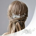 thumbnail image 2 of Pasador de novia, plateado, con perlas y brillantes, para boda y damas de honor, 2 of 6