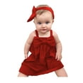 thumbnail image 4 of Dewadbow Baby Girls Toddler Kid Summer Sundress Bowknot Short Mini Vest Dress Outfit 0-3Y, 4 of 5