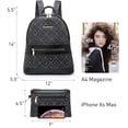 thumbnail image 2 of Vansarto Women Fashion Zipper Medium Backpack Purse Faux Leather Backpack with Matching wristlet Ladies Travel Shoulder Bag Set 2Pcs, 2 of 5
