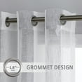 thumbnail image 3 of 2 Panels Semi Sheer Tulle Curtains, Faux Linen Stripe Grommet Voile Curtain Drapes, 3 of 8