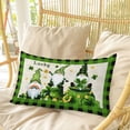 thumbnail image 4 of St. Patrick's Day Pillow Covers, Linen Long Throw Pillow Case, Gnomes Shamrock Gold Coin Plaid Holiday Pillow Protector Decorative Cushion Cover for Living Room/Bedroom 12" x 20", 4 of 8