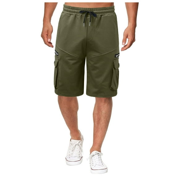 IROINNID Men's Casual Cargo Breathable Flat-Front Bermuda Shorts Multi-Pocket