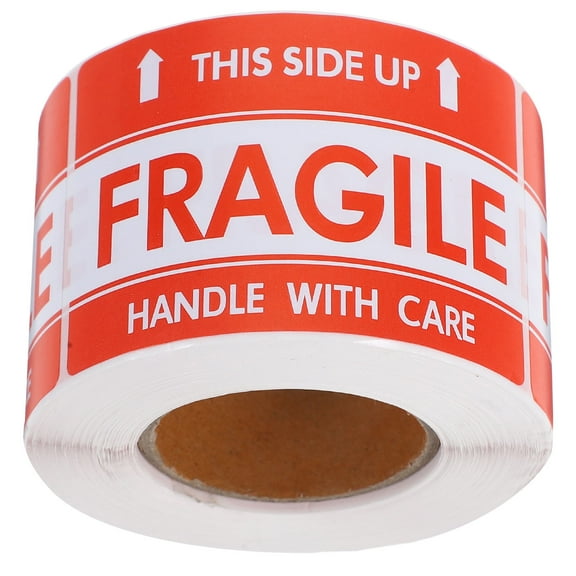 Masteelf 1 Roll Red  Fragile Stickers For Shipping And Handling High Adhesive And Visibility Ideal For Warehousing Moving And Packaging