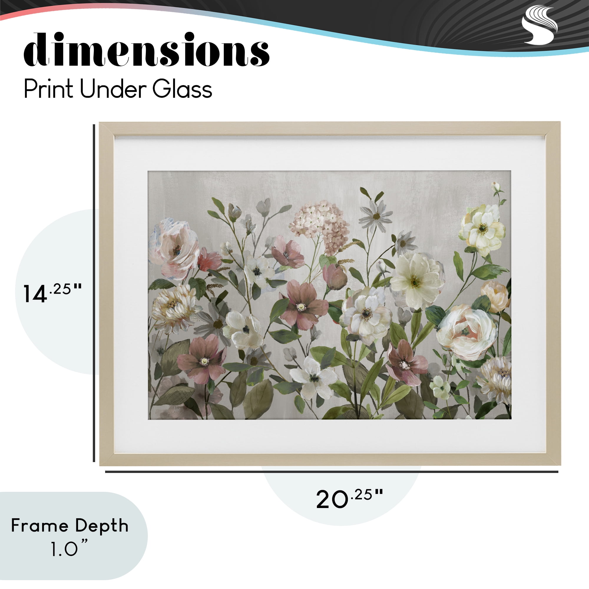 Stupell Industries Garden Meadow Arrangement Birch Framed Print Under Glass, design by Nan