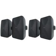 4) Rockville WET-6525B 6.5" 70V Commercial Indoor/Outdoor Wall Speakers in Black