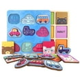 thumbnail image 5 of Ambesonne Vehicles and Animals Wooden Puzzle Set of 2 Chunky Pieces, Match the Cars, Sky Blue Multicolor, 5 of 5