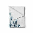 thumbnail image 2 of Flower Soft Flannel Fleece Throw Blanket, Various Sized Flowers in Nature Bottom to Top X-ray Image Creative Design, Cozy Plush for Indoor and Outdoor Use, 60" x 80", Teal White, by Ambesonne, 2 of 6