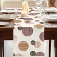 thumbnail image 3 of Table Runners 90 Inches Long Dress Scarves, Abstract Geometric Farmhouse Coffee/Dining/Kitchen Table Runner for Living Room, Farmhouse Vintage Polka Dot Red Brown 13x90 Inch, 3 of 9