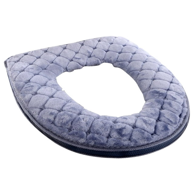 Dadatutu Housse de Siège de Toilette Douce avec Fermeture Éclair, Housse de Siège de Toilette Lavable Coussin de Siège de Toilette Plus Épais Réutilisable pour Salle de Bain