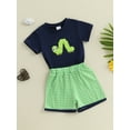 thumbnail image 4 of BemeyourBBs Toddler Boys Summer Outfits Caterpillar Embroidery T-Shirts Shorts, 4 of 9