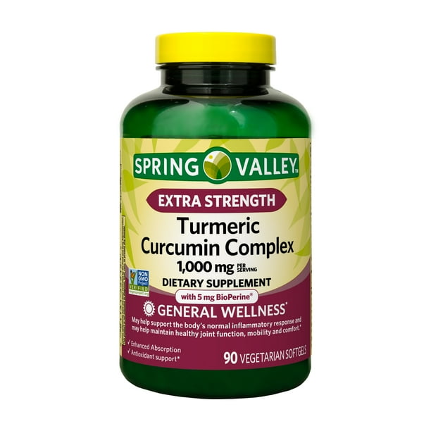 Spring Valley Turmeric Curcumin Complex Softgels, 1000 mg, 90 count