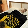 thumbnail image 3 of Sunflower Floral Blanket Flower Gifts for Women Girls Wife Mom Sisters Friends Birthday Halloween Christmas Valentines Mother''s Day Present Family Nurse Teachers Gift 60x80 Inch, 3 of 6