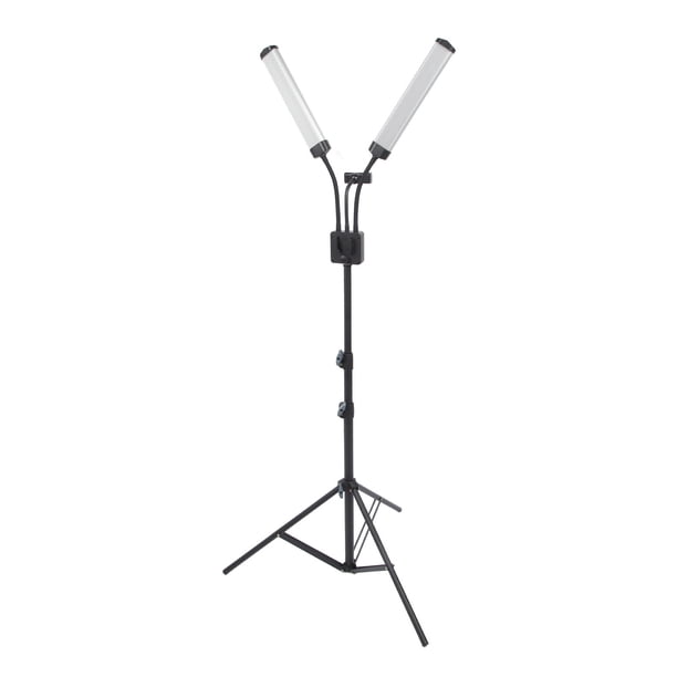 Luz de Relleno Lideró el para Fotografía de Filmació de 40 W, Luz de Relleno de Doble Brazo Con Brillo de 3200 K A 5600 K, Con Barra Led Deco Soporte Teléfono para Maquillaje,