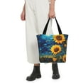 thumbnail image 4 of KLL Tote Bag for Women Vintage Starry Sky Sunflower Print Shopping Grocery Reusable Bags for Office School Shopping Travel, 4 of 6