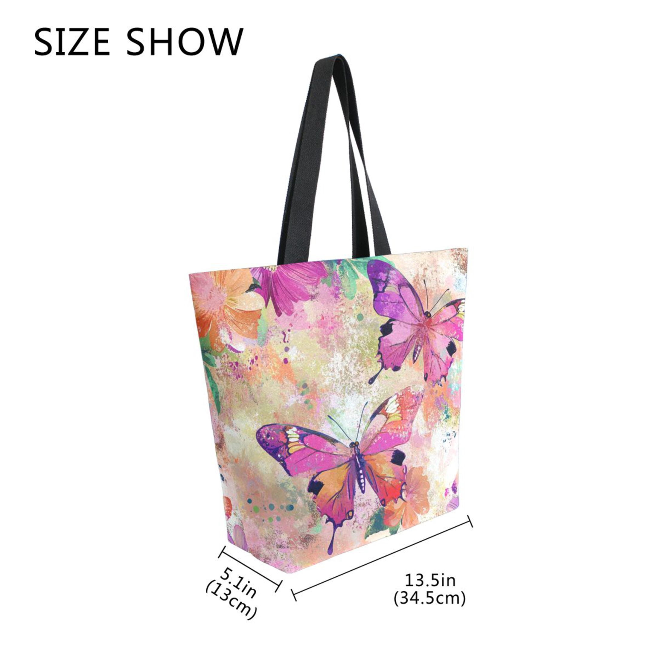 DIXRUYEE Tote Bag Women Weekender Travel Bag Shoulder Handbag Butterfly Ballet in A Floral Dream Printed