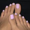 thumbnail image 1 of Outyua Uñas postizas cuadradas sólidas mate para prensar en las uñas de los pies, color morado, cortas, acrílicas, uñas postizas artificiales para playa, verano, cubierta completa para mujeres, 24 pie, 1 of 5