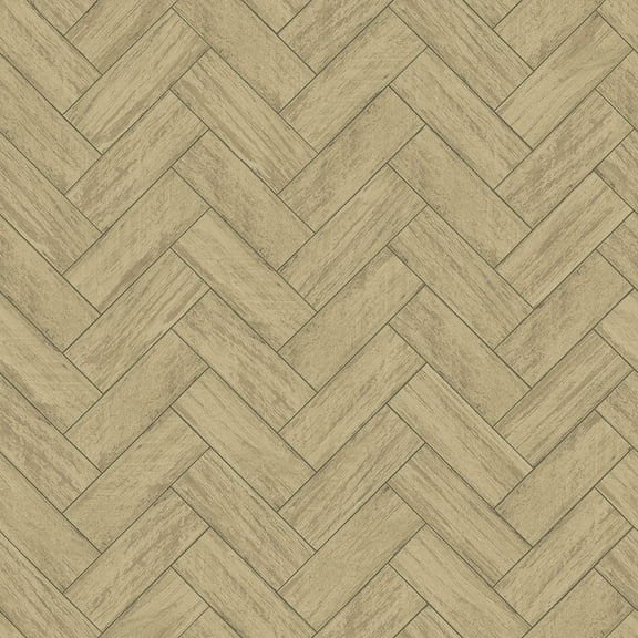 3122-10105 Kaliko Neutral Wood Herringbone Wallpaper with Woodgrain Detailing Raised Inks  in Neutral Brown Taupe Colors Farmhouse Style Prepasted Acrylic Coated Paper