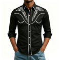 thumbnail image 4 of IWRICH Men's Western Shirts Long Sleeve Graphic Printed Cowboy Shirts Casual Button down Tops Black M, 4 of 4