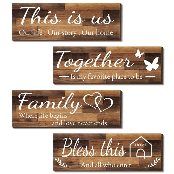 Letreros de pared Joyhawk THIS IS US/TOGETHER/BLESS THIS HOGAR/FAMILY