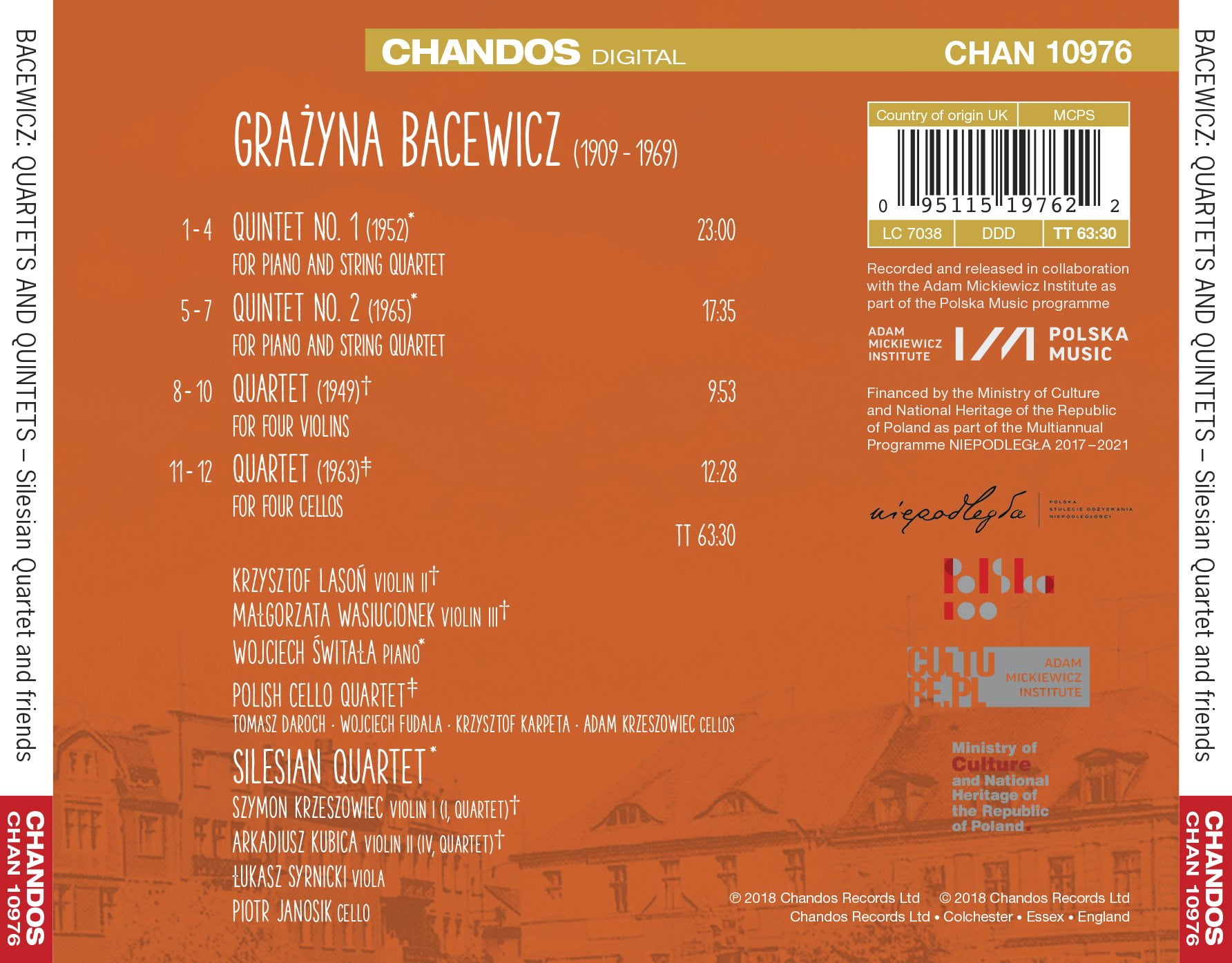 Bacewicz - Two Piano Quintets / Quartet for Four Violins - Music & Performance - CD