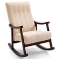 thumbnail image 2 of AVAWING Upholstered Rocking Chair, Modern High Back Armchair, Adult Single Sofa, Old Man Chair, Beige, 2 of 8