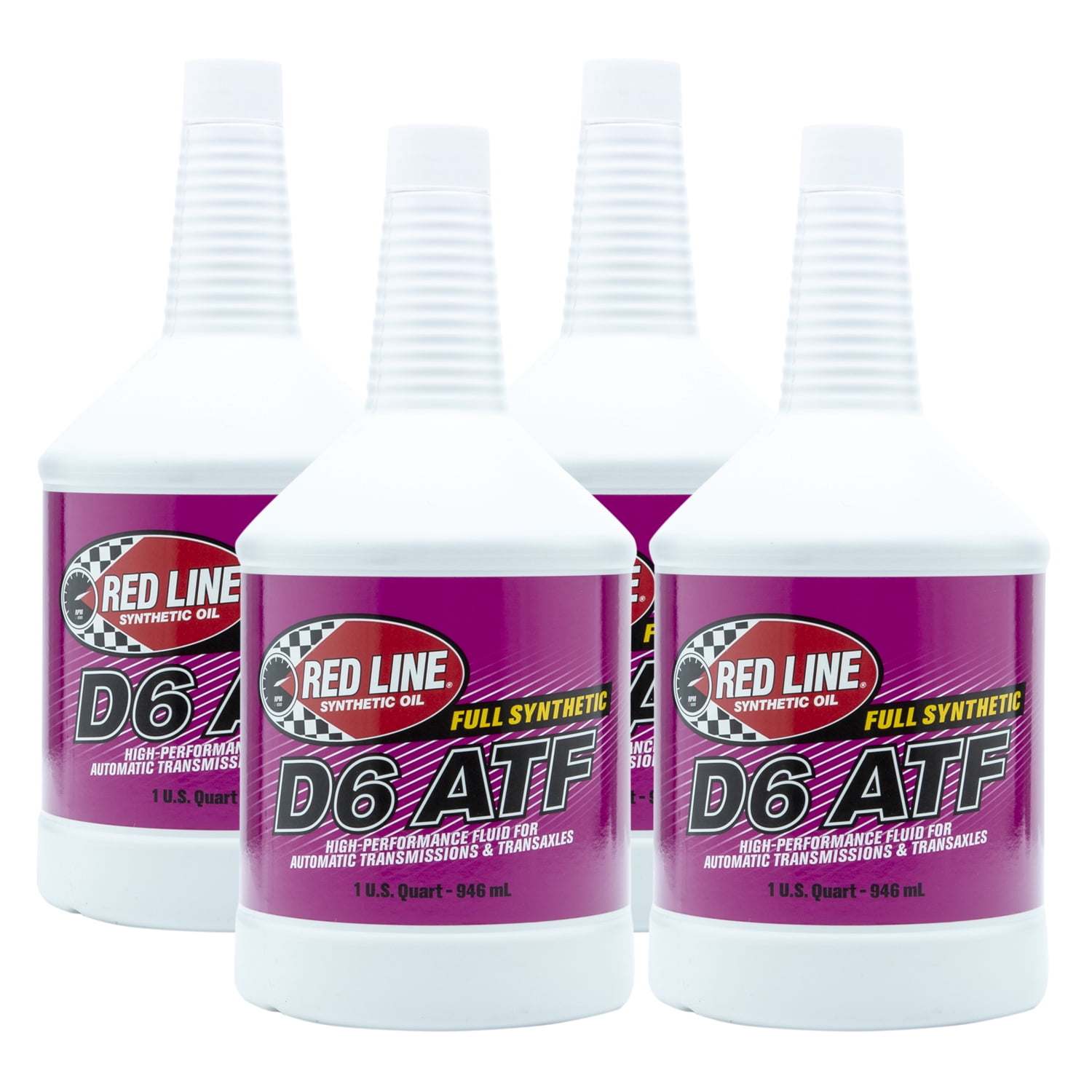 Red Line 30704 Full Synthetic D6 Automatic Transmission Fluid (ATF) - 1 Quart (4 Pack)