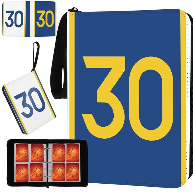Carpeta para cartas de básquet KivolFun #30, 400 bolsillos, azul