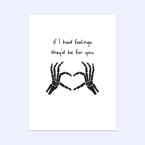 Skeleton Hands Heart Card