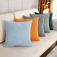 thumbnail image 3 of Cterwk 2 Pcs Linen Pillow Covers Soft Cushion Case with Zipper for Couch Bedding Patio Sofa, Green, 3 of 5