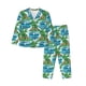 thumbnail image 1 of Balery Hawaii Palms Conjunto de Pijama con Estampado para Mujer, Conjunto de Dos Piezas con Manga Larga, Ropa de Dormir Suave con Bolsillos, Pijamas Cómodos-Small, 1 of 7