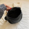 thumbnail image 4 of Bolso de pecho con múltiples bolsillos Bolso de sillín cruzado sólido de cuero para mujer (Negro), 4 of 7