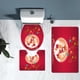 thumbnail image 4 of Juego de alfombrillas de baño navideñas, antideslizantes, para ducha, inodoro y bañera, suaves y absorbentes, para decoración del hogar, 3 piezas, diseño de gallo, 4 of 6