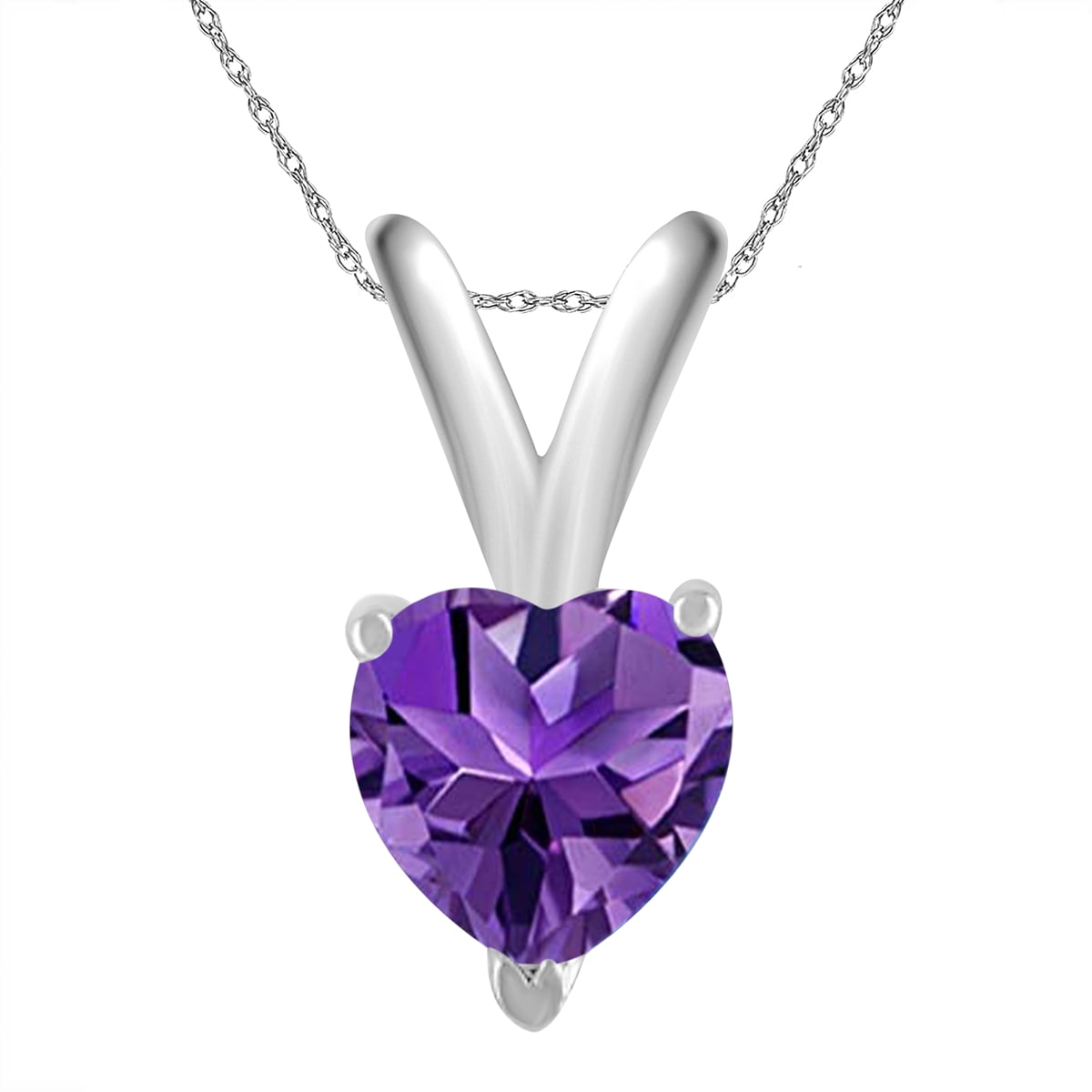 3 CT Amethyst Flower Heart Necklace 18" SISTERS ARE FLOWERS FROM THE SAME GARDEN 