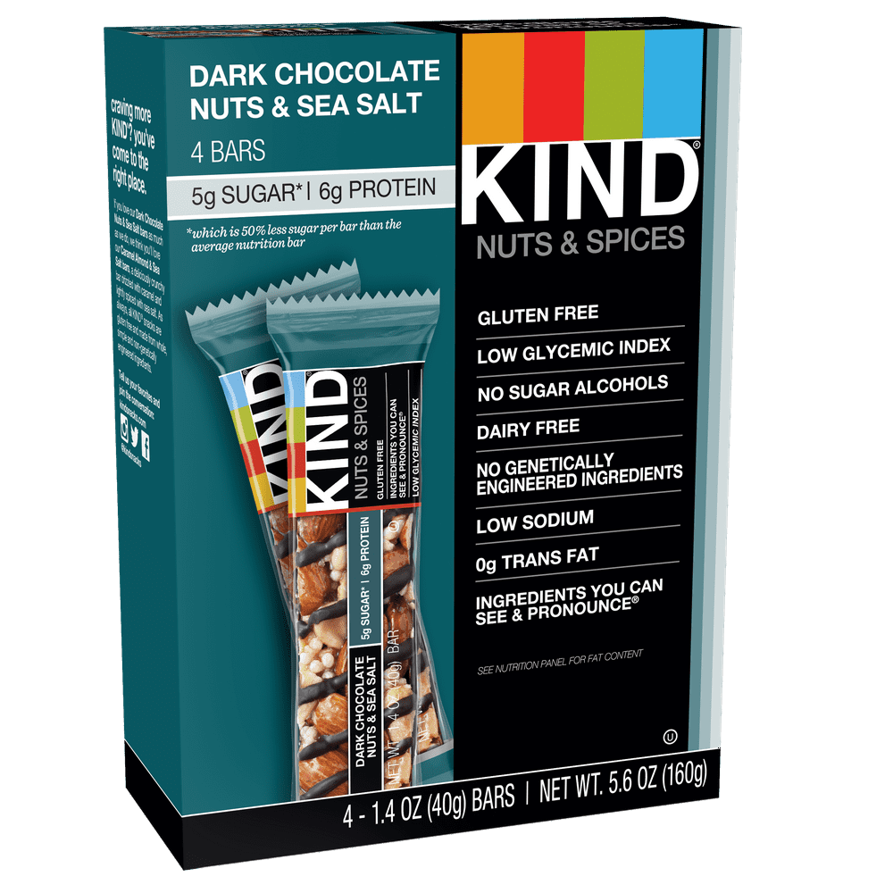 KIND Nuts & Spices Bar Dark Chocolate Nuts & Sea Salt 4 CT