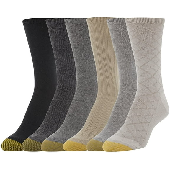 Gold Toe womens Casual Texture Crew Socks, 6 Pairs