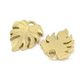 thumbnail image 2 of 20pcs Ion Plating(IP) 304 Stainless Steel Pendants Leaf Charm Real 18K golden Plated 19.5x15x2.5mm Hole: 2.5mm, 2 of 3