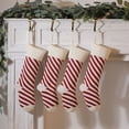 thumbnail image 4 of Lovskoo 2024 Indoor Christmas Decorations Stockings Low Cut Christmas Coarse Stripe Printed Stocking Wool Pendant Decorations Gift Bag Socks Trendy Casual Combed Cotton Socks Red-A, 4 of 4