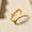 Gold, variant on Heart Shaped Stackable Ring, 925 Sterling Silver, Cubic Zirconia, Mother-Daughter Bond Ring