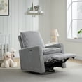 thumbnail image 5 of Oxford Baby Uptown Power Upholstered Glider Recliner Rocking Chair 270° Swivel for Nursery and Living Room – Corduroy Ash Gray​, 5 of 7