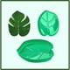 thumbnail image 4 of Yuarrent 12x Bandeja de comida reutilizable verde con motivo de hoja hawaiana para eventos Bandeja de comida reutilizable estilo hawaiano verde Type3 NO3, 4 of 6