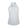 thumbnail image 3 of HAJWOH Women's Halter Neck Cotton Tank Tops Solid Color Sleeveless Casual Streetwear Summer Fashion Tunic Cami Shirts, 3 of 6